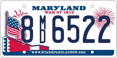 MD license plate 8MD6522