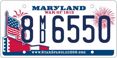 MD license plate 8MD6550