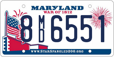 MD license plate 8MD6551