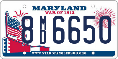 MD license plate 8MD6650