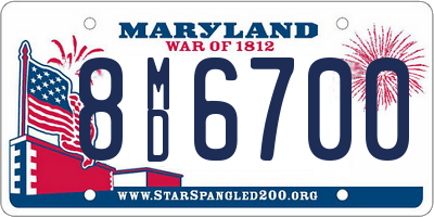 MD license plate 8MD6700