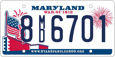 MD license plate 8MD6701