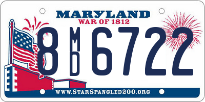 MD license plate 8MD6722