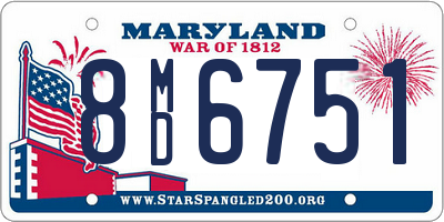 MD license plate 8MD6751