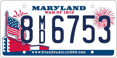 MD license plate 8MD6753