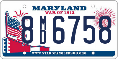 MD license plate 8MD6758