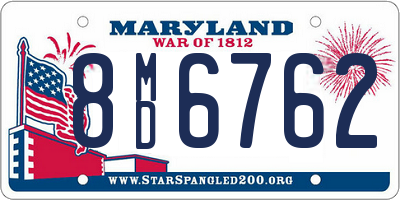 MD license plate 8MD6762