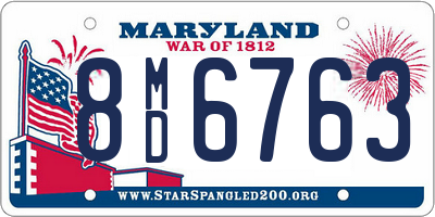 MD license plate 8MD6763