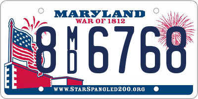 MD license plate 8MD6768