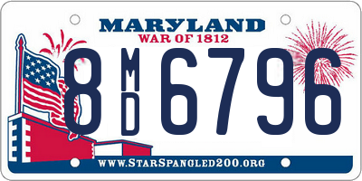 MD license plate 8MD6796