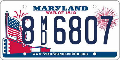 MD license plate 8MD6807