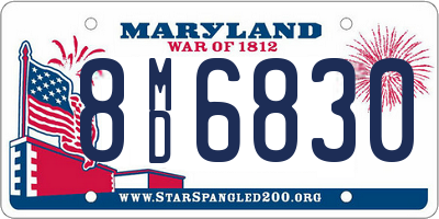 MD license plate 8MD6830