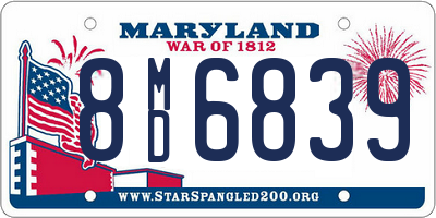 MD license plate 8MD6839