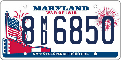 MD license plate 8MD6850