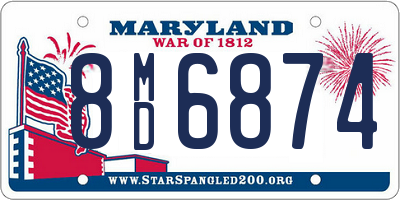 MD license plate 8MD6874