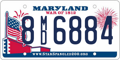 MD license plate 8MD6884