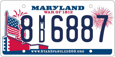 MD license plate 8MD6887