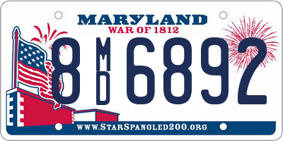 MD license plate 8MD6892