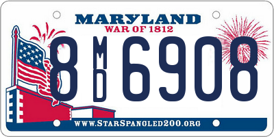 MD license plate 8MD6908