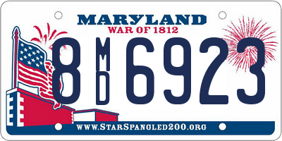 MD license plate 8MD6923