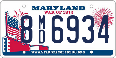 MD license plate 8MD6934