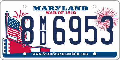 MD license plate 8MD6953