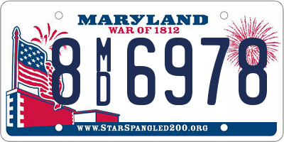 MD license plate 8MD6978