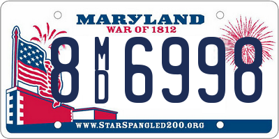 MD license plate 8MD6998