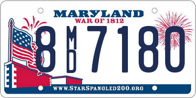 MD license plate 8MD7180