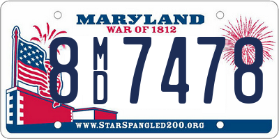 MD license plate 8MD7478