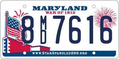 MD license plate 8MD7616