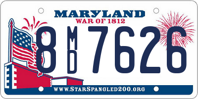 MD license plate 8MD7626