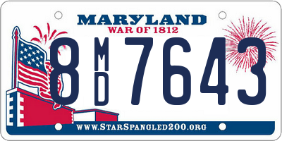 MD license plate 8MD7643