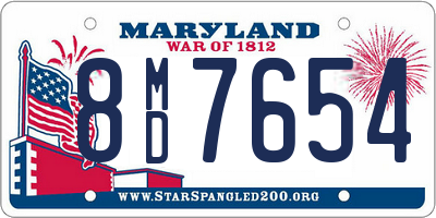 MD license plate 8MD7654