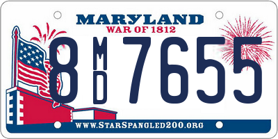 MD license plate 8MD7655