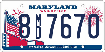 MD license plate 8MD7670