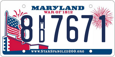 MD license plate 8MD7671