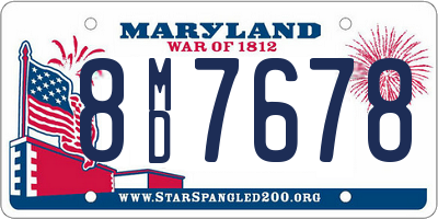 MD license plate 8MD7678