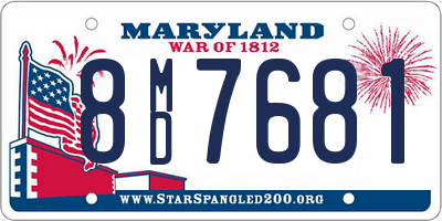 MD license plate 8MD7681