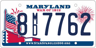 MD license plate 8MD7762