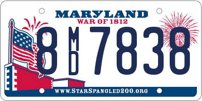 MD license plate 8MD7838