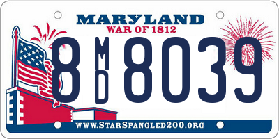 MD license plate 8MD8039