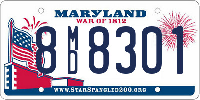 MD license plate 8MD8301