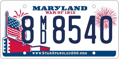 MD license plate 8MD8540