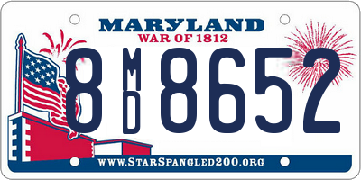 MD license plate 8MD8652
