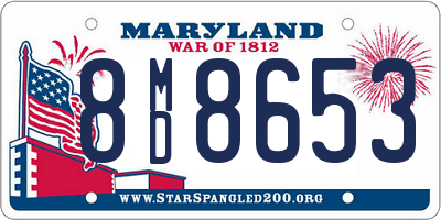 MD license plate 8MD8653