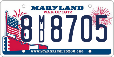 MD license plate 8MD8705
