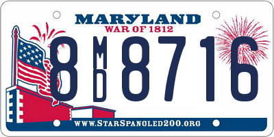 MD license plate 8MD8716