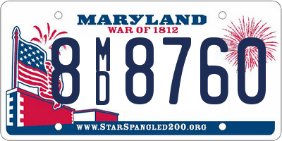 MD license plate 8MD8760