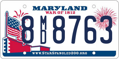 MD license plate 8MD8763